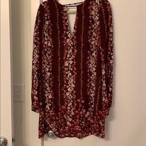 Maroon midi dress